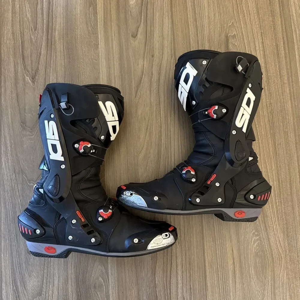 Sidi SRS Black Boots Size 10 US 44 EUR MX Motocross Boots Made in Italy